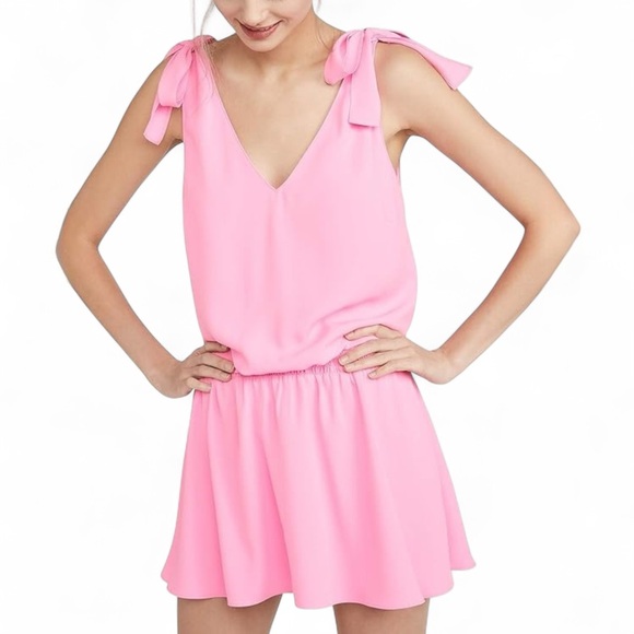 Amanda Uprichard Josephine Smocked Pink Mini Dress Size Medium